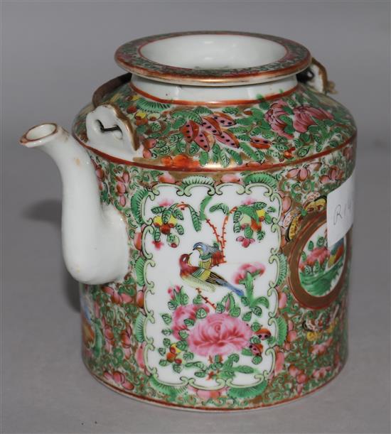 A Chinese famille rose teapot and cover